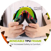 OutdoorMaster Kids Ski Goggles - Helmet Compatible Snow Goggles for Boys & Girls with 100% UV Protection-01VLT 13％-OM-6
