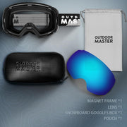 OutdoorMaster Ski Goggles PRO - Frameless, Interchangeable Lens 100% UV400 Protection Snow Goggles for Men & Women-OM-2