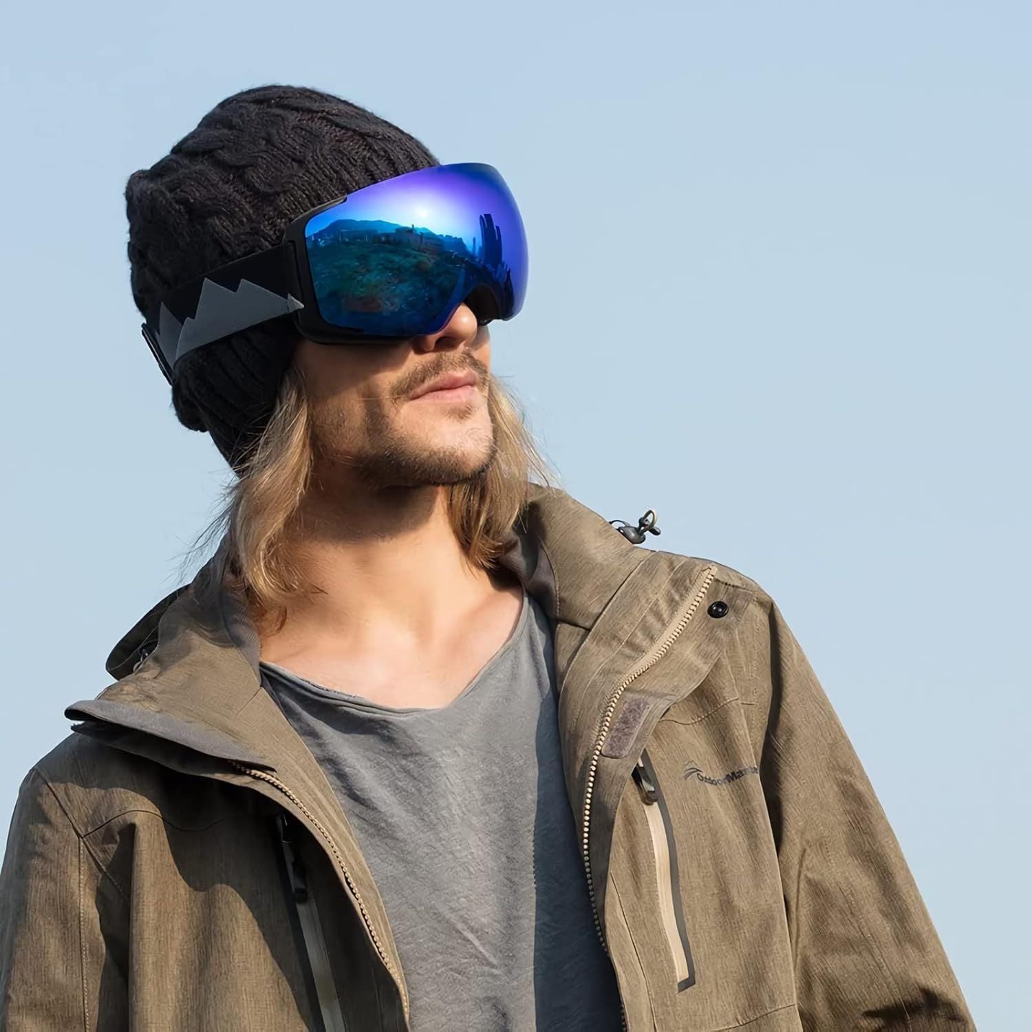 OutdoorMaster Ski Goggles PRO - Frameless, Interchangeable Lens 100% UV400 Protection Snow Goggles for Men & Women-OM-2