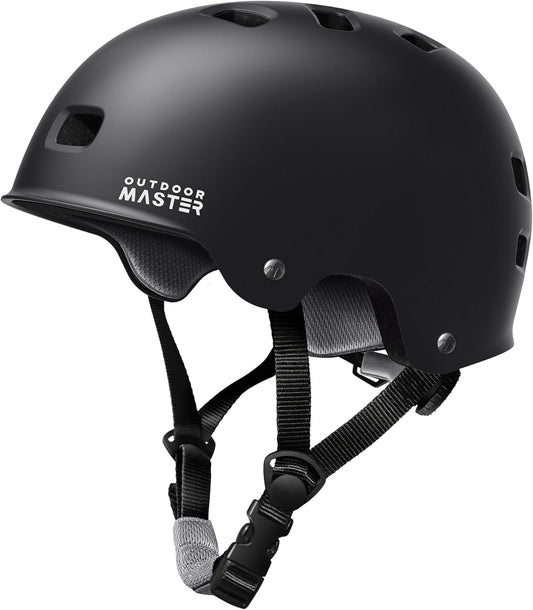 OutdoorMaster Skateboard Cycling Helmet - Two Removable Liners Ventilation Multi-Sport Scooter Roller Skate V1168-A9-1L7Q-Z93B
