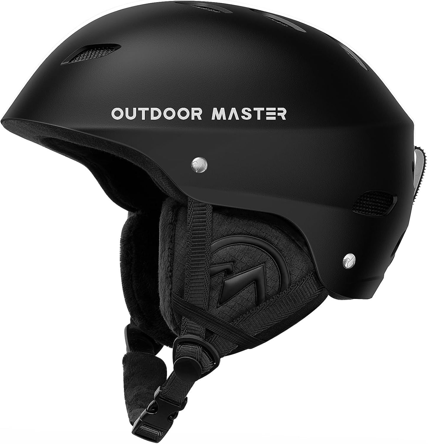 OutdoorMaster Kelvin Ski Helmet - with ASTM Certified Safety, 9 Options - for Men, Women & Youth-Black,Medium