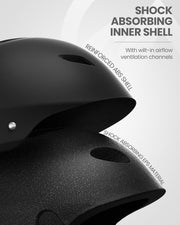 OutdoorMaster Kelvin Ski Helmet - with ASTM Certified Safety, 9 Options - for Men, Women & Youth-Black,Medium