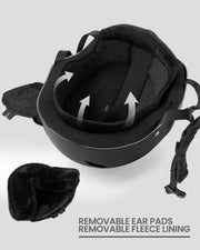 OutdoorMaster Kelvin Ski Helmet - with ASTM Certified Safety, 9 Options - for Men, Women & Youth-Black,Medium