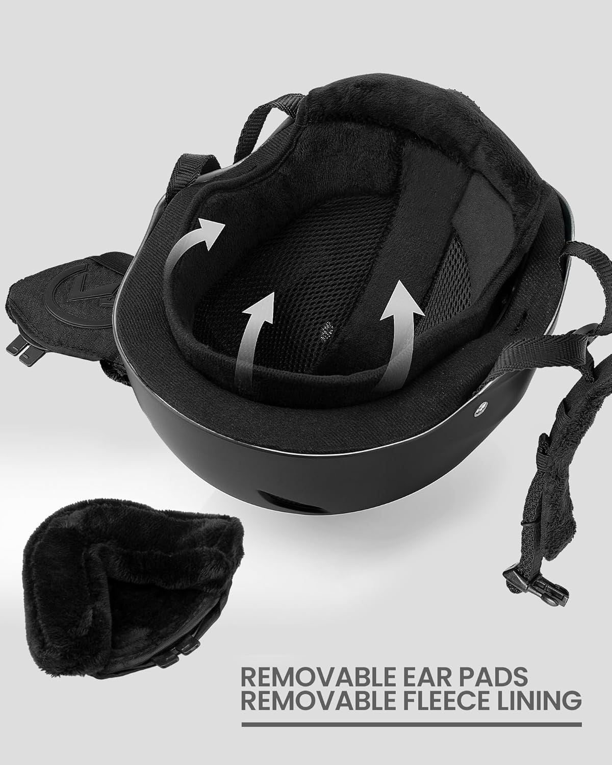 OutdoorMaster Kelvin Ski Helmet - with ASTM Certified Safety, 9 Options - for Men, Women & Youth-Black,Medium