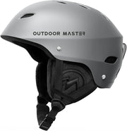 OutdoorMaster Kelvin Ski Helmet - with ASTM Certified Safety, 9 Options - for Men, Women & Youth-Grey,Large