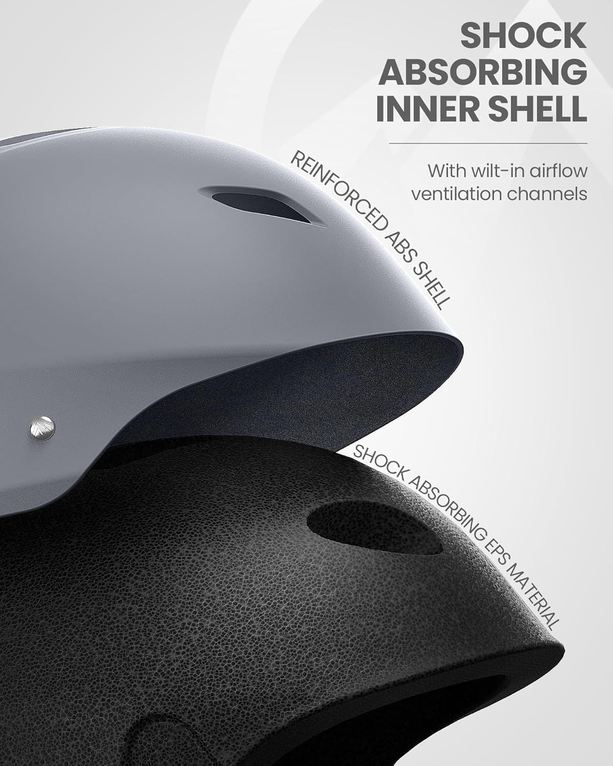 OutdoorMaster Kelvin Ski Helmet - with ASTM Certified Safety, 9 Options - for Men, Women & Youth-Grey,Large