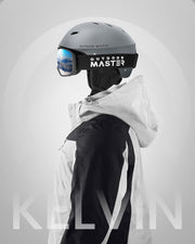 OutdoorMaster Kelvin Ski Helmet - with ASTM Certified Safety, 9 Options - for Men, Women & Youth-Grey,Large