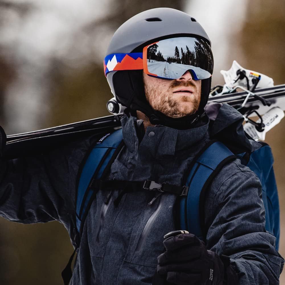OutdoorMaster Kelvin Ski Helmet - with ASTM Certified Safety, 9 Options - for Men, Women & Youth-Grey,Large