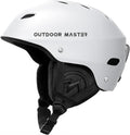 OutdoorMaster Kelvin Ski Helmet - with ASTM Certified Safety, 9 Options - for Men, Women & Youth-White,Large