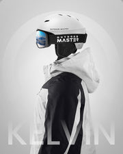 OutdoorMaster Kelvin Ski Helmet - with ASTM Certified Safety, 9 Options - for Men, Women & Youth-White,Large