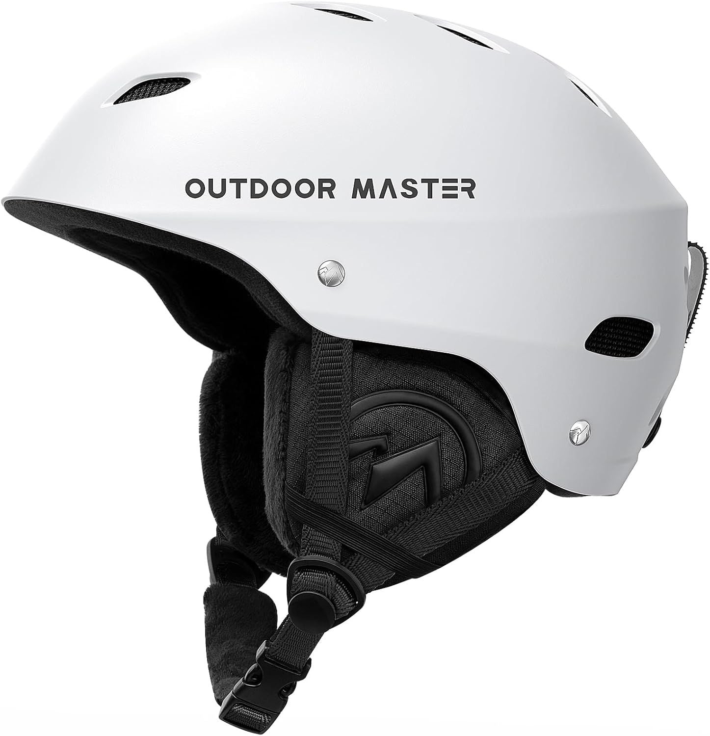 OutdoorMaster Kelvin Ski Helmet - with ASTM Certified Safety, 9 Options - for Men, Women & Youth-White,Medium