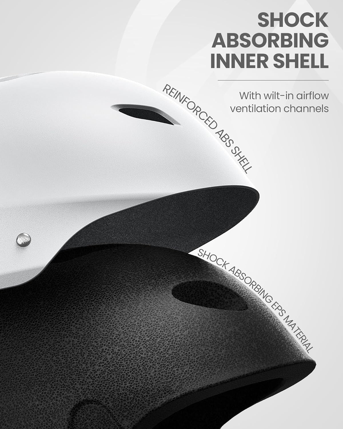 OutdoorMaster Kelvin Ski Helmet - with ASTM Certified Safety, 9 Options - for Men, Women & Youth-White,Medium