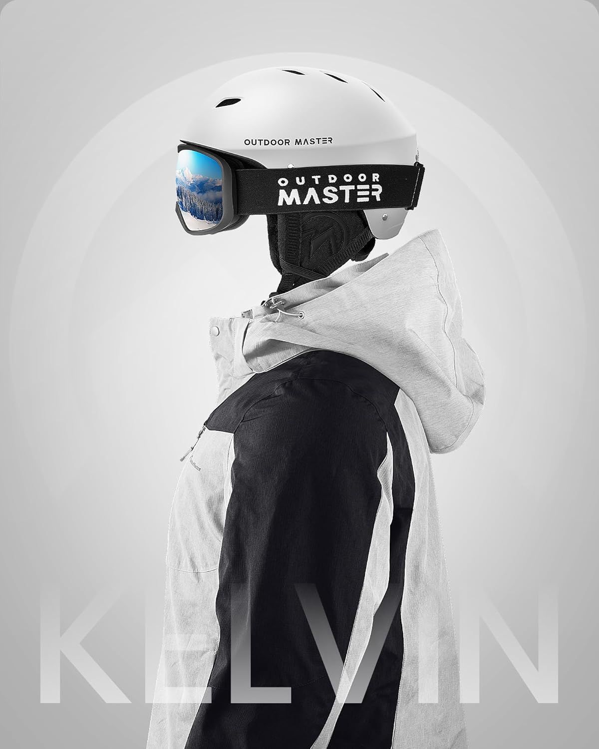 OutdoorMaster Kelvin Ski Helmet - with ASTM Certified Safety, 9 Options - for Men, Women & Youth-White,Medium