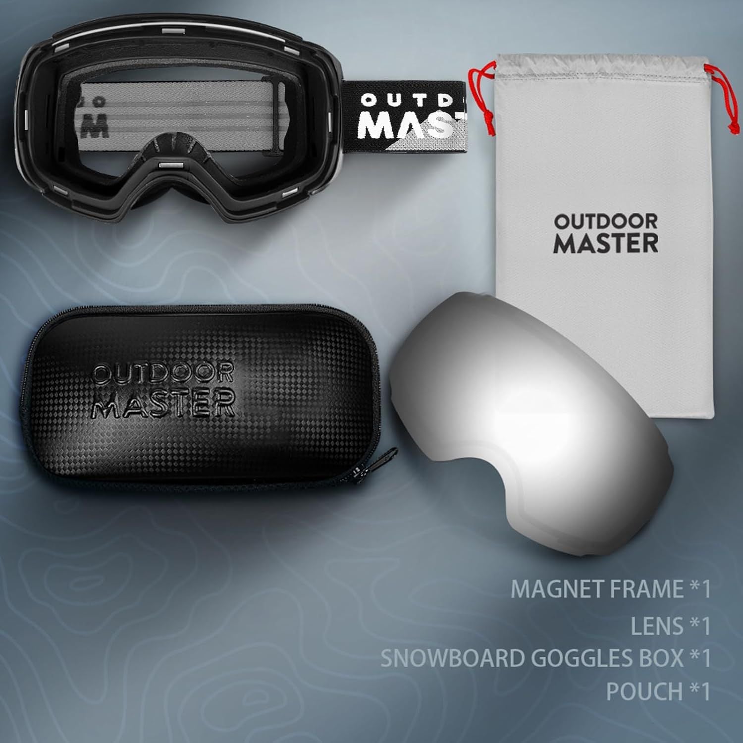 OutdoorMaster Ski Goggles PRO - Frameless, Interchangeable Lens 100% UV400 Protection Snow Goggles for Men & Women-01 VLT 10％-OM-2