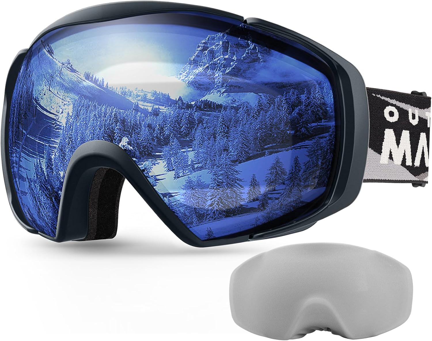 OutdoorMaster Ski Goggles with Cover Snowboard Snow Goggles OTG Anti-Fog -100% UV Protection-OM-18 V1168-DM-9SP4-7QWE