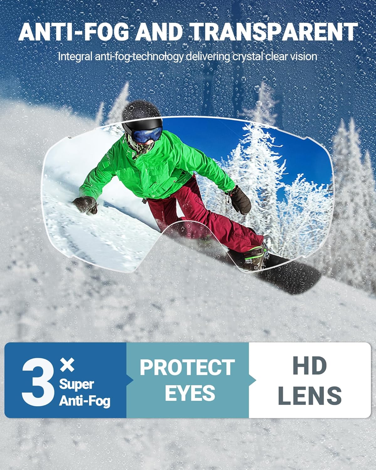 OutdoorMaster Ski Goggles with Cover Snowboard Snow Goggles OTG Anti-Fog -100% UV Protection-OM-18 V1168-DM-9SP4-7QWE
