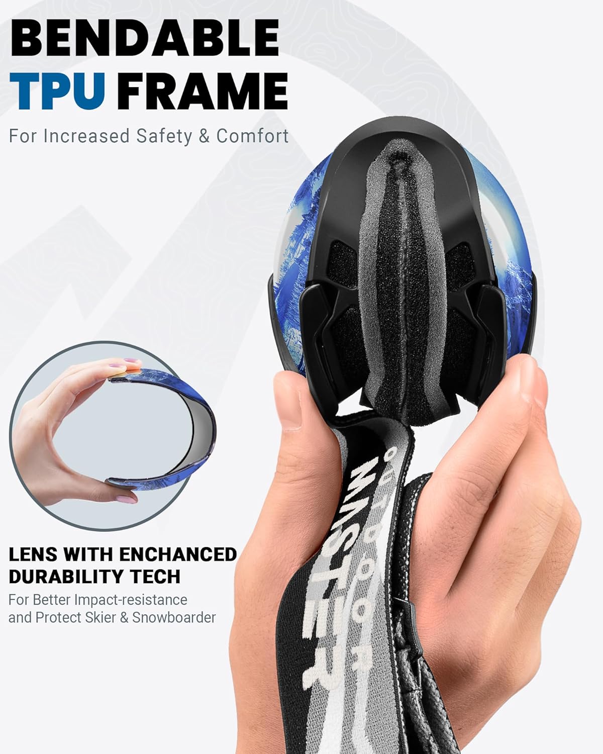 OutdoorMaster Ski Goggles with Cover Snowboard Snow Goggles OTG Anti-Fog -100% UV Protection-OM-18 V1168-DM-9SP4-7QWE