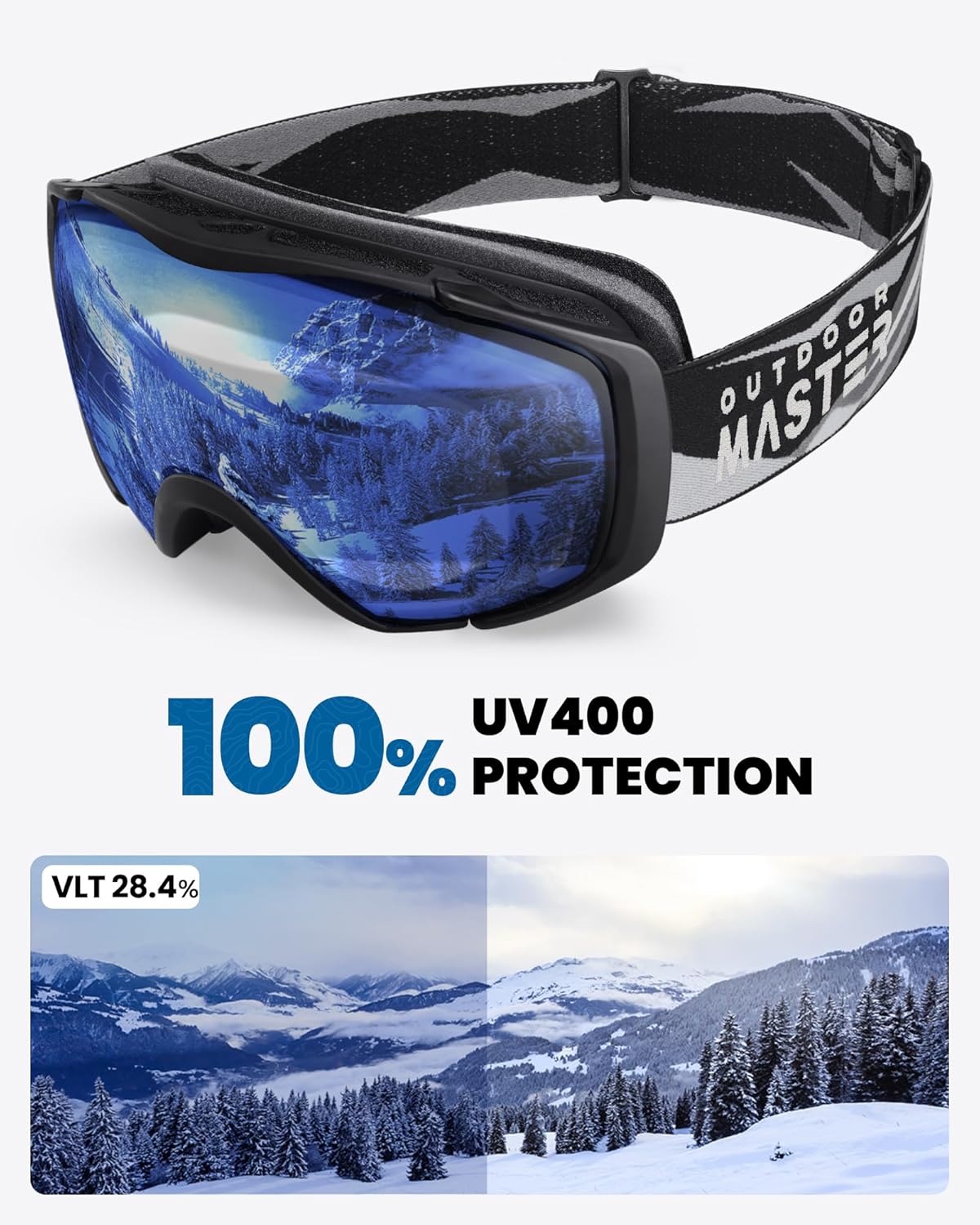 OutdoorMaster Ski Goggles with Cover Snowboard Snow Goggles OTG Anti-Fog -100% UV Protection-OM-18 V1168-DM-9SP4-7QWE
