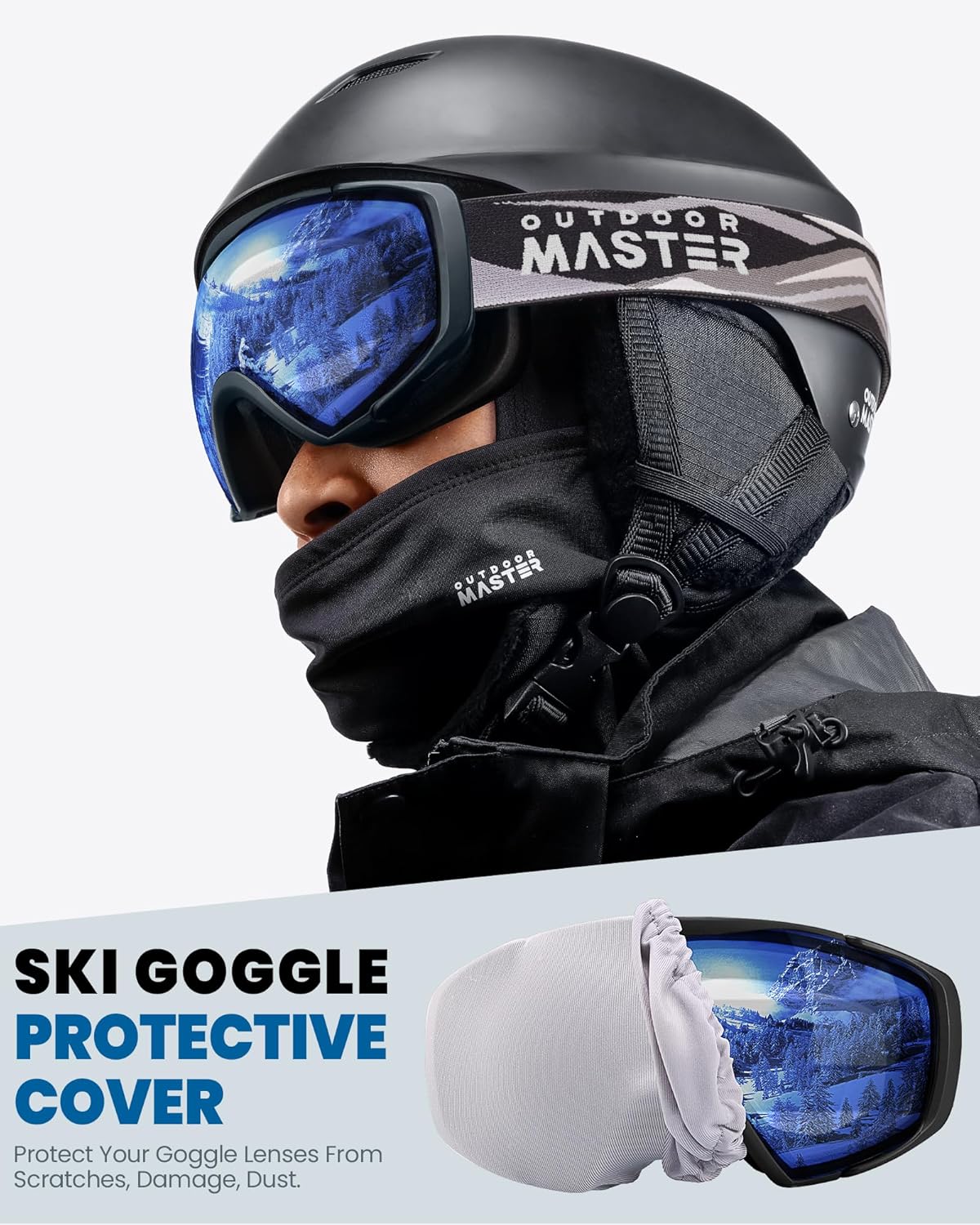 OutdoorMaster Ski Goggles with Cover Snowboard Snow Goggles OTG Anti-Fog -100% UV Protection-OM-18 V1168-DM-9SP4-7QWE