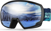 OutdoorMaster Kids Ski Goggles OTG Helmet Compatible, Anti-Fog Snow Goggles for Boys & Girls 100% UV Protection-OM-4