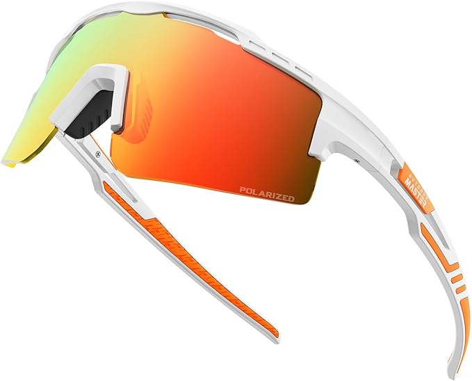 OutdoorMaster Hawk II Polarized Sports Sunglasses for Men Women, TAC 100% UV400 Protection TR90 Frame Cycling V1168-EQ-X12Y-MTI2