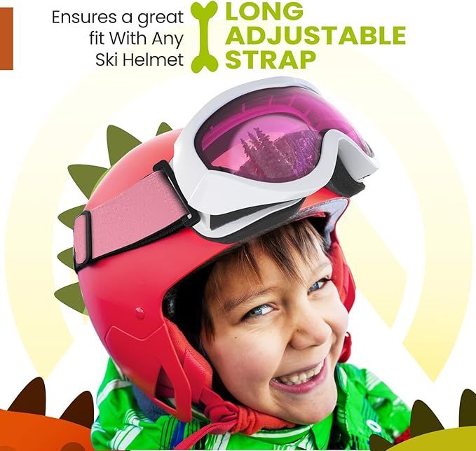 OutdoorMaster Kids Ski Goggles - Helmet Compatible Snow Goggles for Boys & Girls with 100% UV Protection-02VLT 46％-OM-6