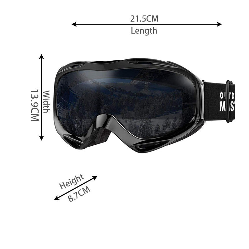 OutdoorMaster OTG Ski Goggles - Over Glasses Ski/Snowboard Goggles for Men, Women & Youth - 100% UV V1168-GL-ANDJ-97AD