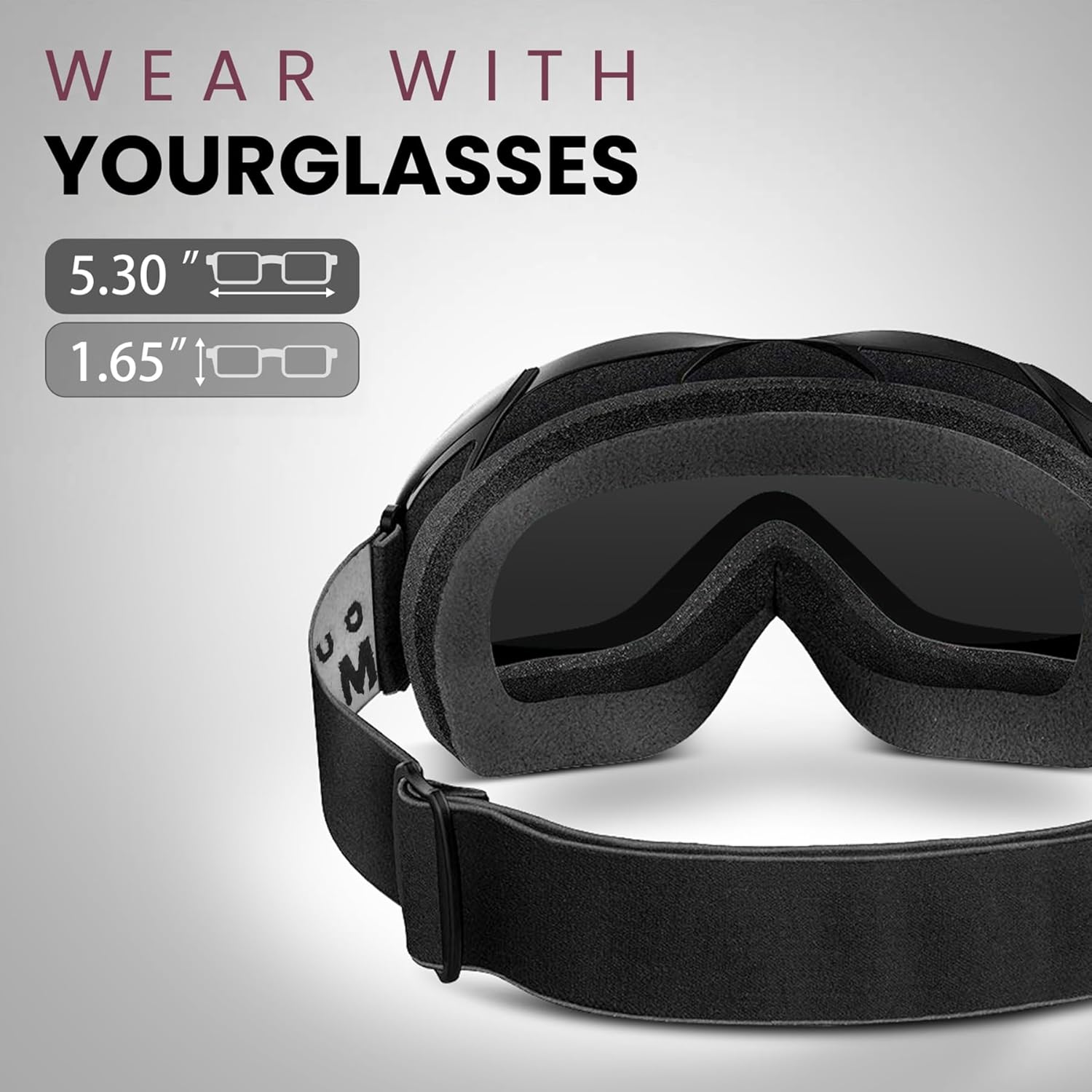 OutdoorMaster OTG Ski Goggles - Over Glasses Ski/Snowboard Goggles for Men, Women & Youth - 100% UV V1168-GL-ANDJ-97AD