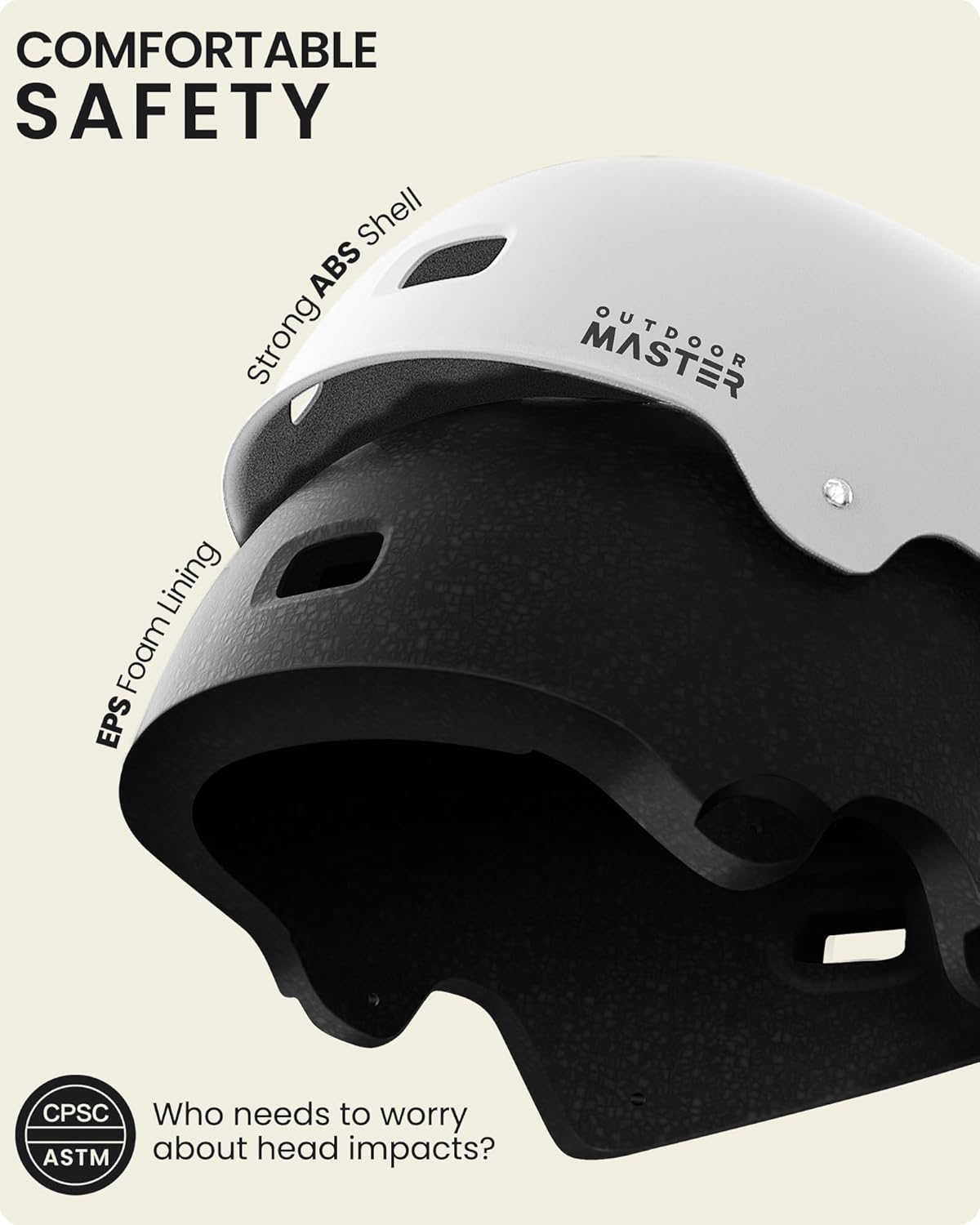 OutdoorMaster Skateboard Bike Helmet for Adults &Youth - Multi-Sport Certified Impact Resistant with 2 V1168-ID-PE0M-821Z