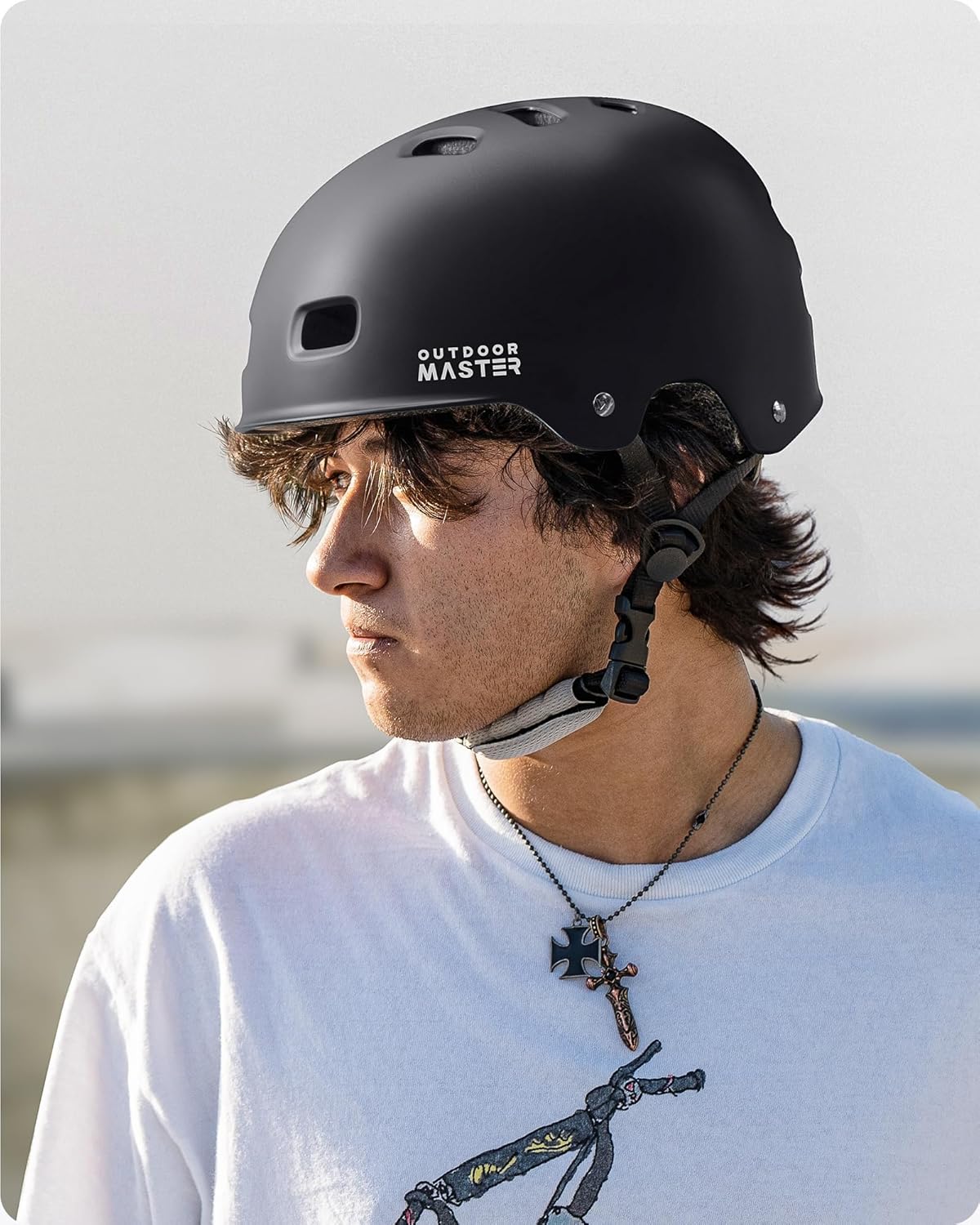 OutdoorMaster Skateboard Cycling Helmet - Two Removable Liners Ventilation Multi-Sport Scooter Roller Skate V1168-K2-DD3Q-F9E4