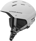 OutdoorMaster Kelvin II Ski Snow Sport Helmet | Adjustable Dial Fit Snowboard Helmet for Men Women & Youth,ASTM Certified,14 Vents-Matte White-L
