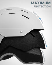 OutdoorMaster Kelvin II Ski Snow Sport Helmet | Adjustable Dial Fit Snowboard Helmet for Men Women & Youth,ASTM Certified,14 Vents-Matte White-L