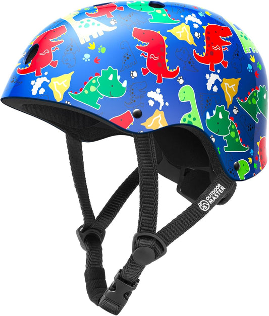 OutdoorMaster Youth & Kids Bike Helmet - Adjustable Multi-Sports Skateboard Helmet with Removable Liners for V1168-KID-SK-BU-DI-L