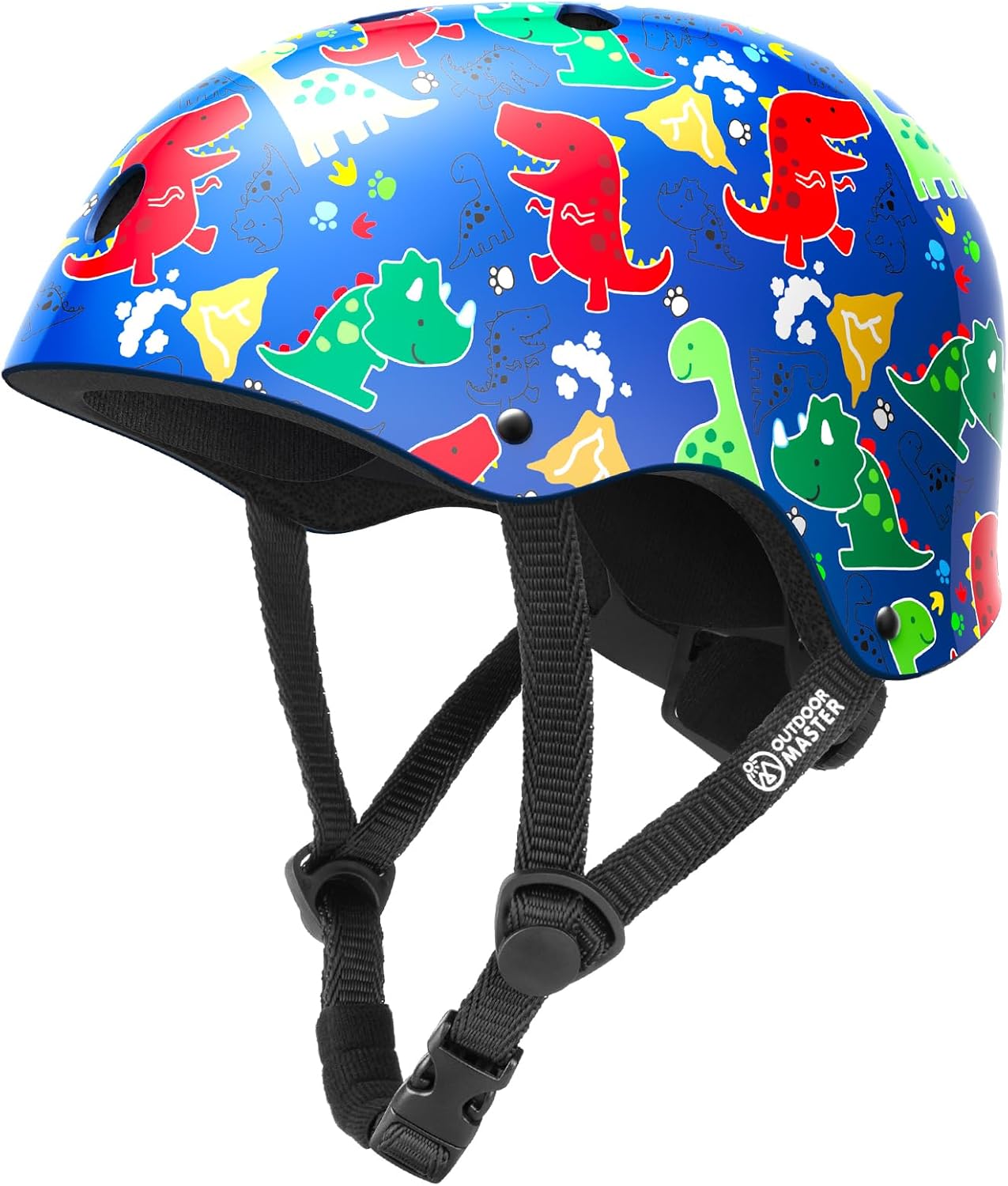 OutdoorMaster Youth & Kids Bike Helmet - Adjustable Multi-Sports Skateboard Helmet with Removable Liners for V1168-KID-SK-BU-DI-S