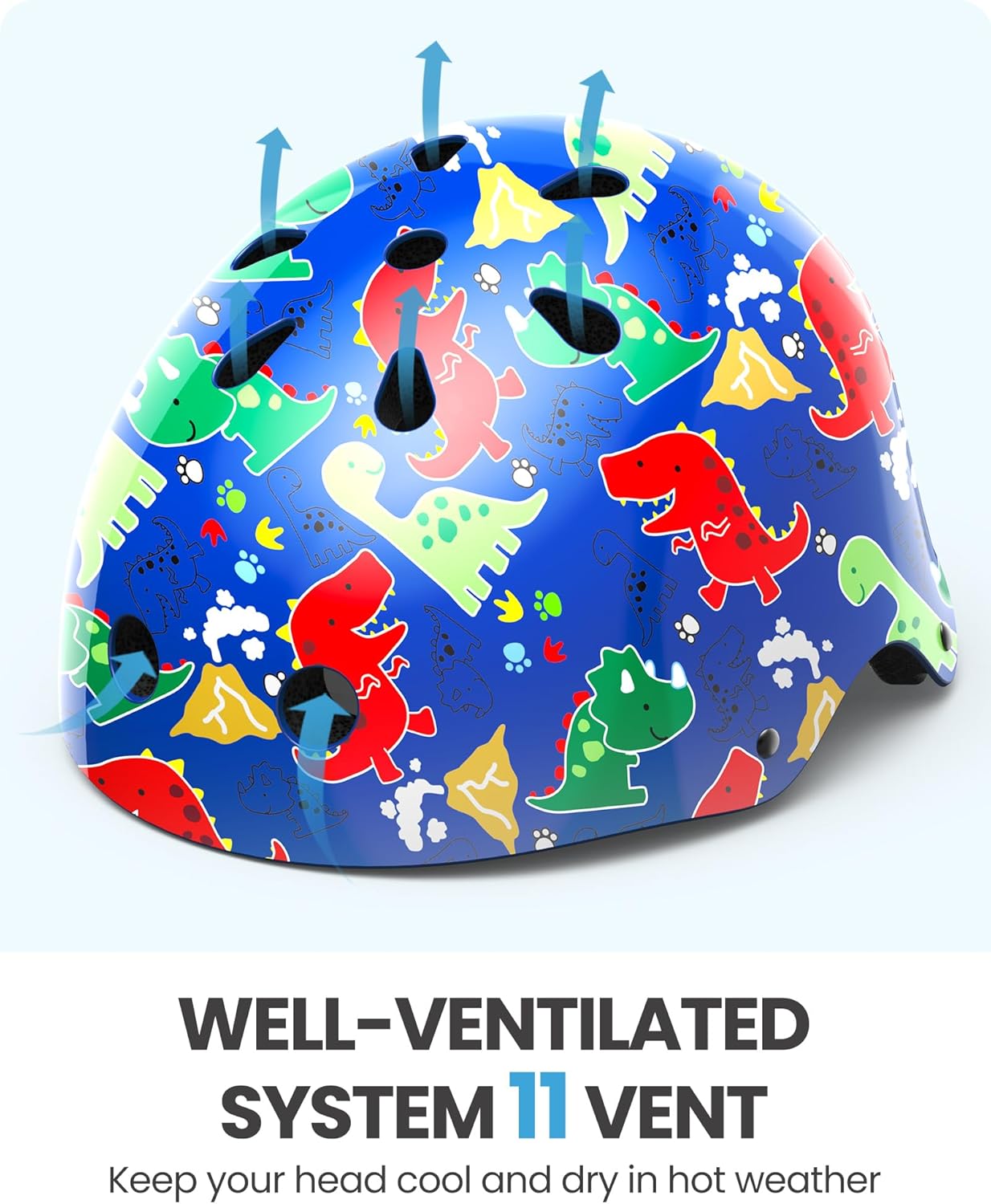 OutdoorMaster Youth & Kids Bike Helmet - Adjustable Multi-Sports Skateboard Helmet with Removable Liners for V1168-KID-SK-BU-DI-S