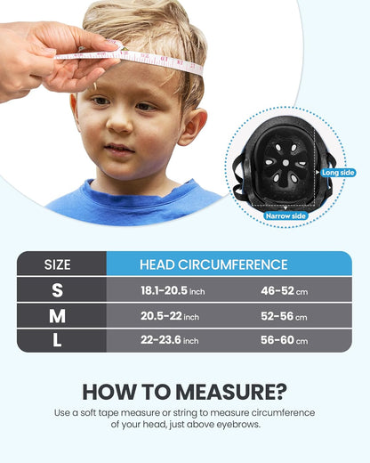 OutdoorMaster Youth & Kids Bike Helmet - Adjustable Multi-Sports Skateboard Helmet with Removable Liners for V1168-KID-SK-BU-DI-S