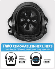 OutdoorMaster Youth & Kids Bike Helmet - Adjustable Multi-Sports Skateboard Helmet with Removable Liners for Balance Bike, Kids Scooter, One Wheel Hoverboard-Pink Flower-Large