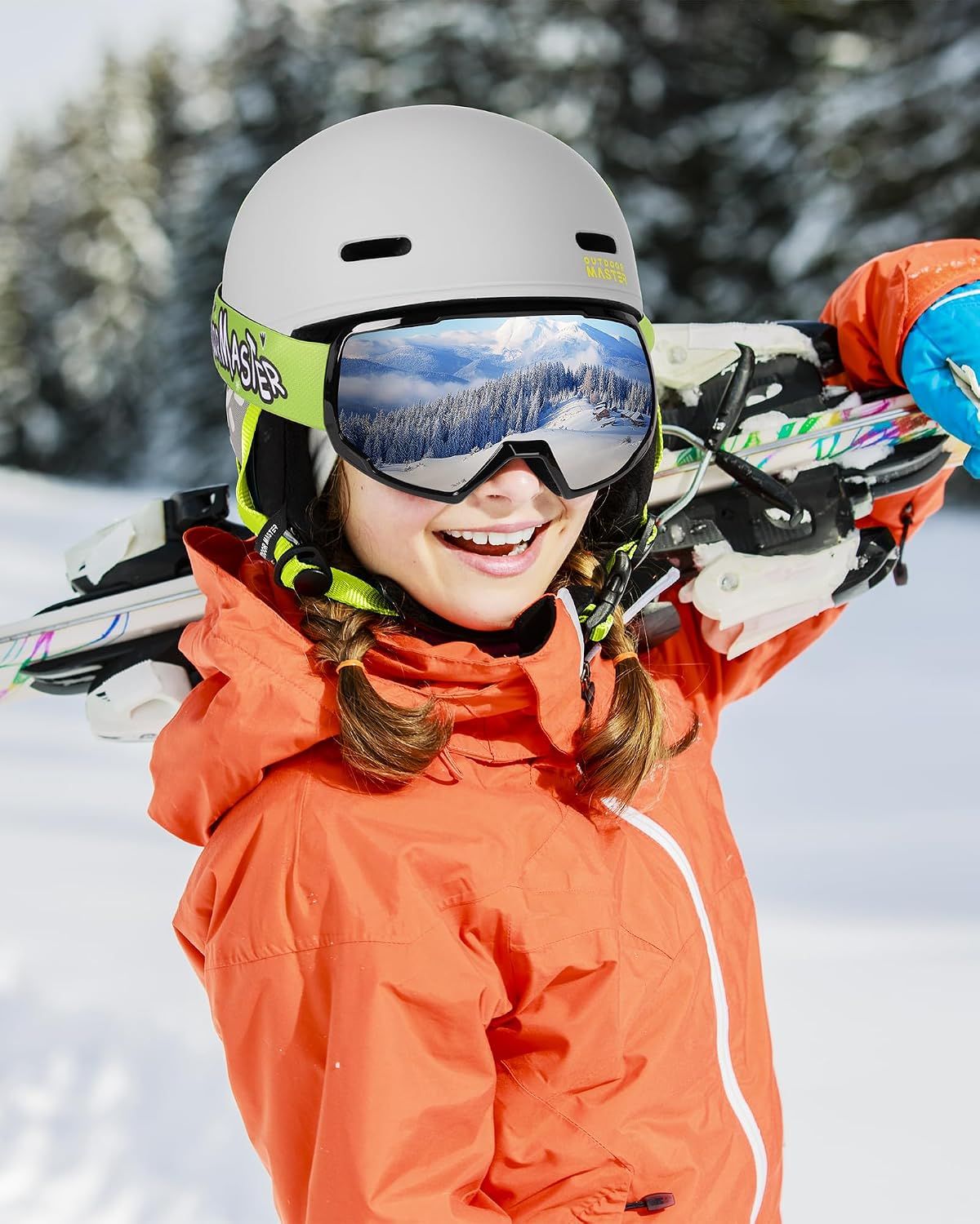 OutdoorMaster Kids Snowboarding Helmet for Boys & Girls - Durable PC Shell, EPS Foam & 12 Cooling Vents, Adjustable Dial Fit-Matte Grey,52-56cm Small