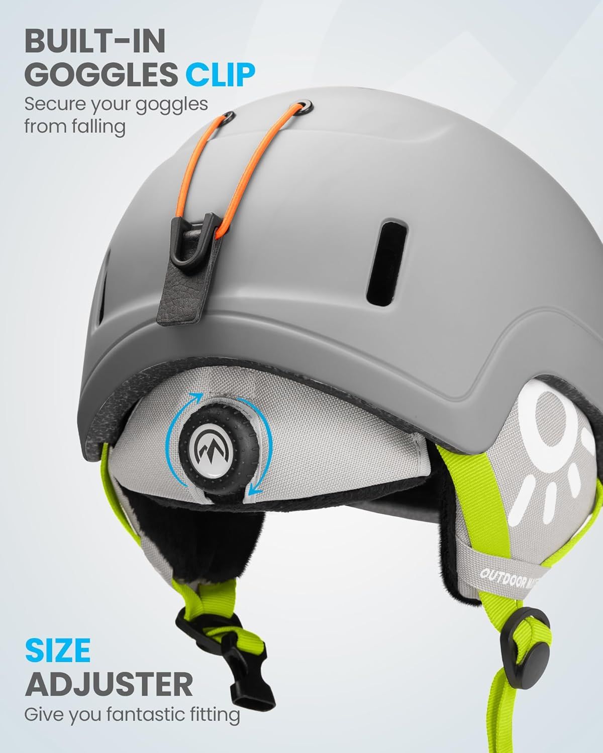 OutdoorMaster Children's Ski Helmet, Snowboard Helmet for Boys & Girls, Robust PC Shell & EPS Foam, 12 Ventilation Holes, Adjustable Snow Sports Helmet, Certified Snow Sports and Snowboard Helmet-Matte Grey,48-52cm X-Small