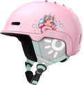 OutdoorMaster Children's Ski Helmet, Snowboard Helmet for Boys & Girls, Robust PC Shell & EPS Foam, 12 Ventilation Holes, Adjustable Snow Sports Helmet, Certified Snow Sports and Snowboard Helmet-Glossy Pink,52-56cm Small