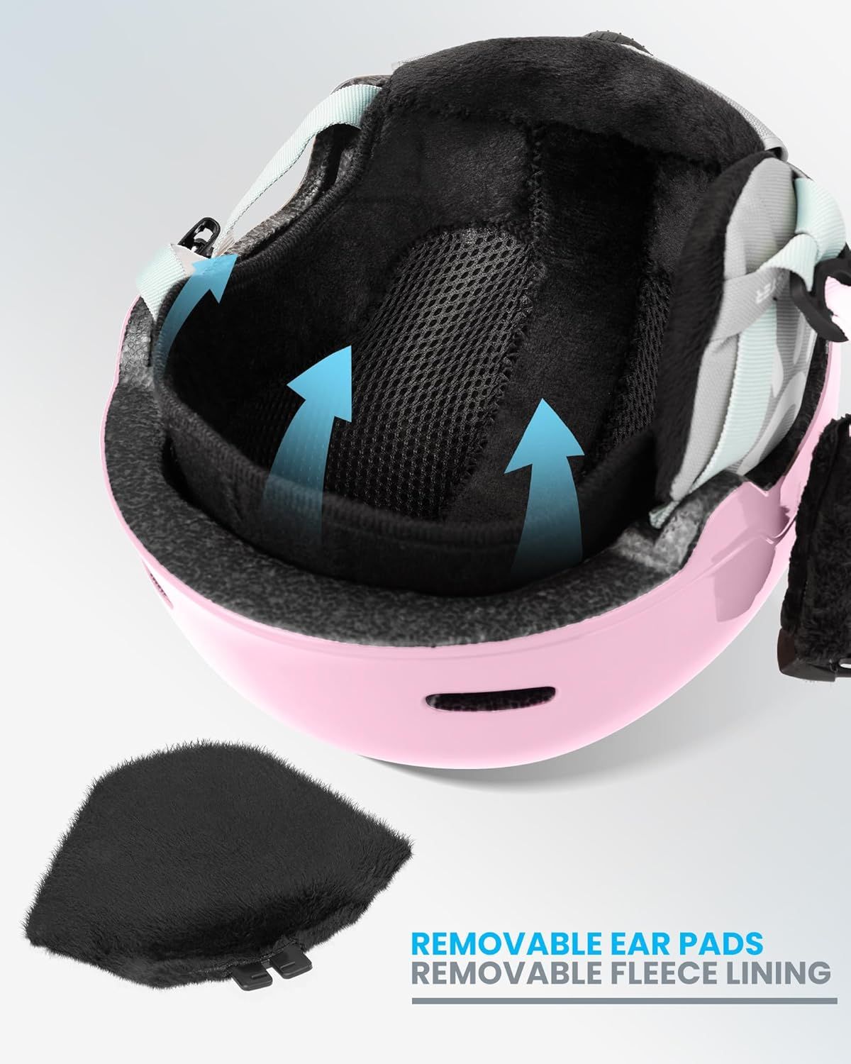 OutdoorMaster Children's Ski Helmet, Snowboard Helmet for Boys & Girls, Robust PC Shell & EPS Foam, 12 Ventilation Holes, Adjustable Snow Sports Helmet, Certified Snow Sports and Snowboard Helmet-Glossy Pink,52-56cm Small
