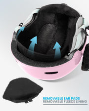 OutdoorMaster Children's Ski Helmet, Snowboard Helmet for Boys & Girls, Robust PC Shell & EPS Foam, 12 Ventilation Holes, Adjustable Snow Sports Helmet, Certified Snow Sports and Snowboard Helmet-Glossy Pink,48-52cm X-Small