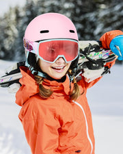 OutdoorMaster Children's Ski Helmet, Snowboard Helmet for Boys & Girls, Robust PC Shell & EPS Foam, 12 Ventilation Holes, Adjustable Snow Sports Helmet, Certified Snow Sports and Snowboard Helmet-Glossy Pink,48-52cm X-Small