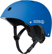 OutdoorMaster Youth & Kids Bike Helmet - Adjustable Multi-Sports Skateboard Helmet with Removable Liners for Balance Bike, Toddler Scooter, One Wheel Hoverboard-Blue-M