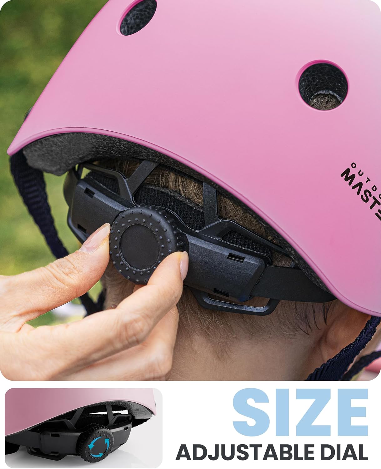 OutdoorMaster Youth & Kids Bike Helmet - Adjustable Multi-Sports Skateboard Helmet with Removable Liners for V1168-KID-TK-BPG-M