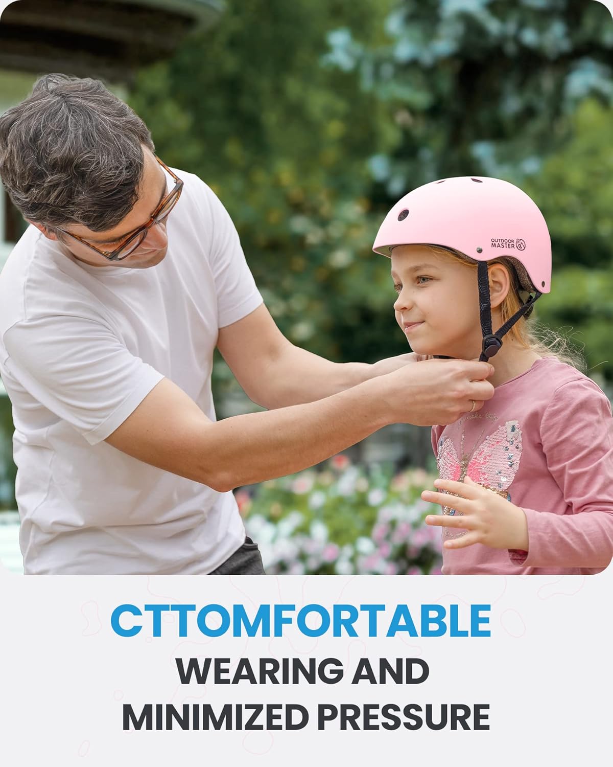OutdoorMaster Youth & Kids Bike Helmet - Adjustable Multi-Sports Skateboard Helmet with Removable Liners for Balance Bike, Toddler Scooter, One Wheel Hoverboard-Light Pink-Small