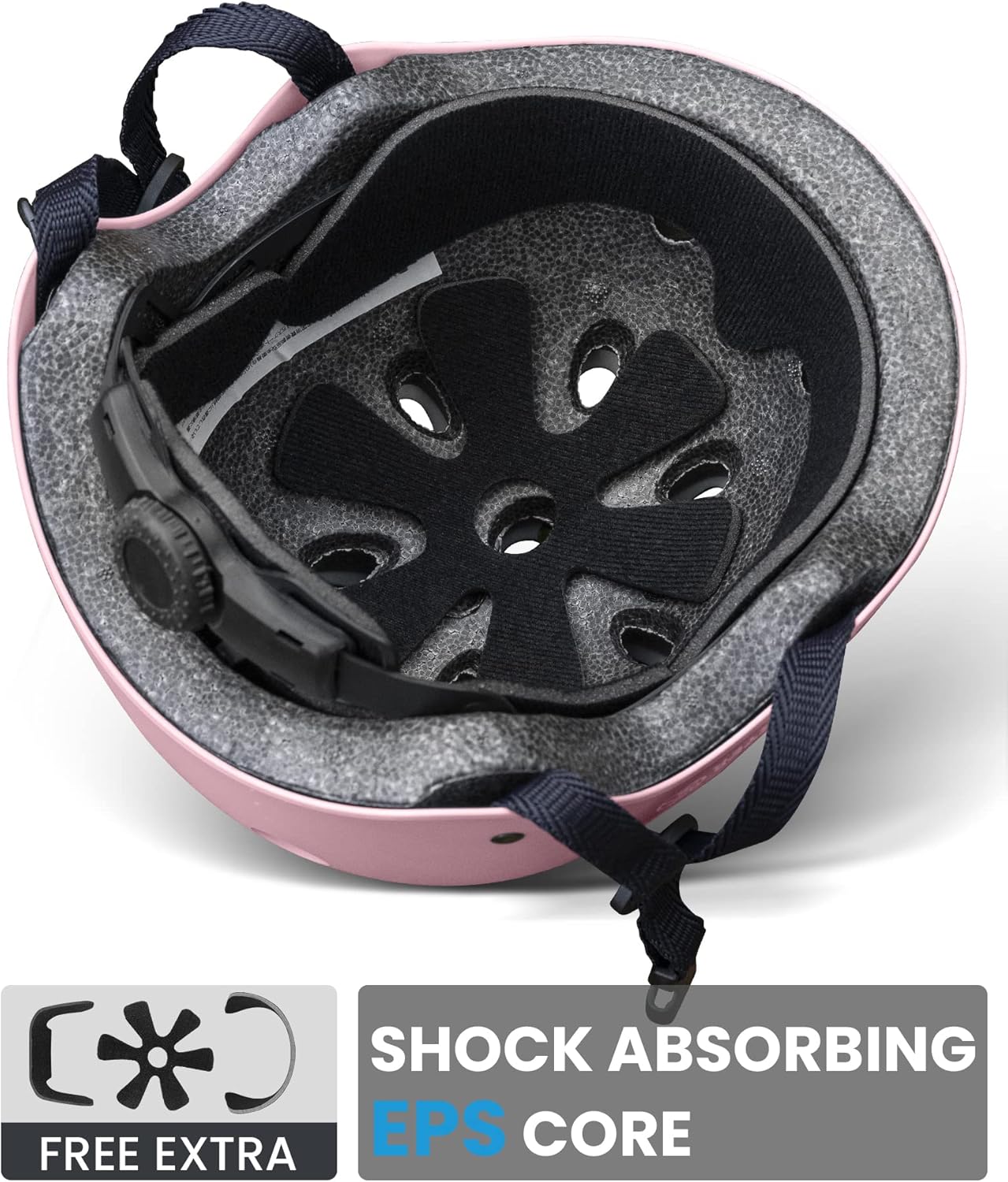 OutdoorMaster Youth & Kids Bike Helmet - Adjustable Multi-Sports Skateboard Helmet with Removable Liners for Balance Bike, Toddler Scooter, One Wheel Hoverboard-Light Pink-Small