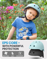 OutdoorMaster Youth & Kids Bike Helmet - Adjustable Multi-Sports Skateboard Helmet with Removable Liners for Balance Bike, Toddler Scooter, One Wheel Hoverboard-Mint Green-Large