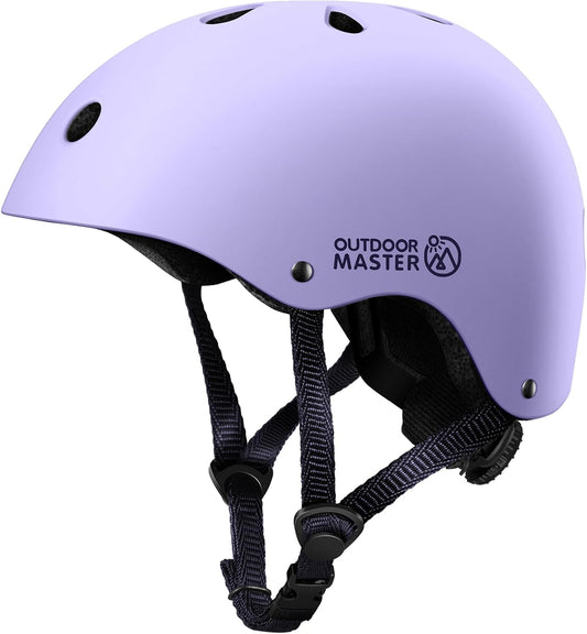 OutdoorMaster Youth & Kids Bike Helmet - Adjustable Multi-Sports Skateboard Helmet with Removable Liners for V1168-KID-TK-TP-L