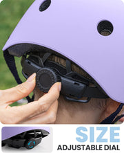 OutdoorMaster Youth & Kids Bike Helmet - Adjustable Multi-Sports Skateboard Helmet with Removable Liners for Balance Bike, Toddler Scooter, One Wheel Hoverboard-Taro purple-Large